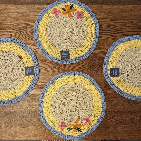 Place Mats Croft & Barrow Woven Spring Floral Collection 4 - Picture 2 of 5